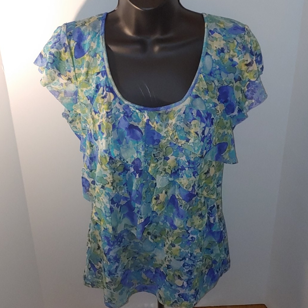 Apt 9 Multi Colored Short Sleeve Shirt
